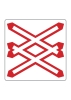 §50/*6d Andreaskreuz mehrgleisig quer Tafel