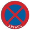 §52/13b Halten und Parken verboten mit Aufdruck: Anfang