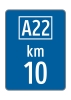 Kilometertafel Format 1 a Bundesstraßen A und S