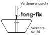Rohrverbindung 'long fix' für Rohr