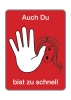Sondertafel 'Auch du bist zu schnell'