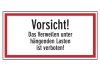 Vorsicht! Das Verweilen unter hängenden Lasten ist verboten!