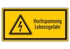 Hochspannung Lebensgefahr (mit Blitzpfeil)