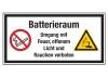 Batterieraum Umgang mit Feuer, offenem Licht und Rauchen verboten