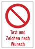 Verbots-Kombischild (leer) mit Wunschtext