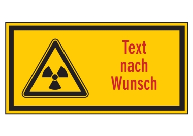Symbol Radioaktiv (leer) mit Wunschtext