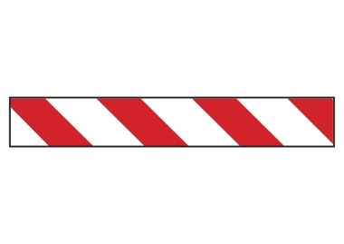 Warnstreifen rot/weiß links