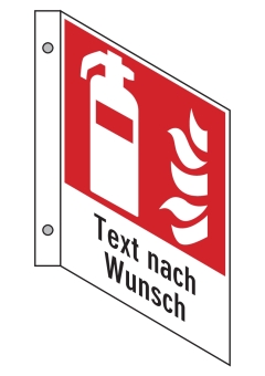 Fahnenschild Feuerlöscher (leer) mit Wunschtext