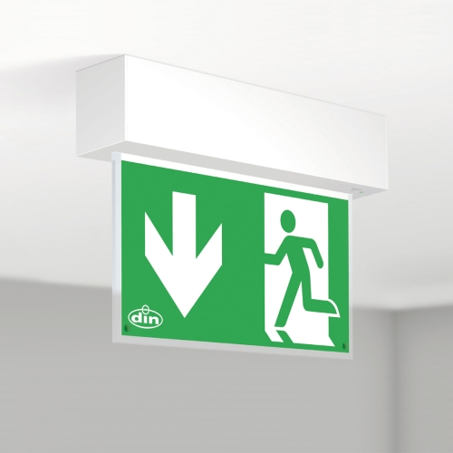 Artikelbild des Artikels “BASICsc Rettungsleuchte 2 E-SIGN RZ AT, 3h Gr. 280x188x46mm Deckenmontage “
