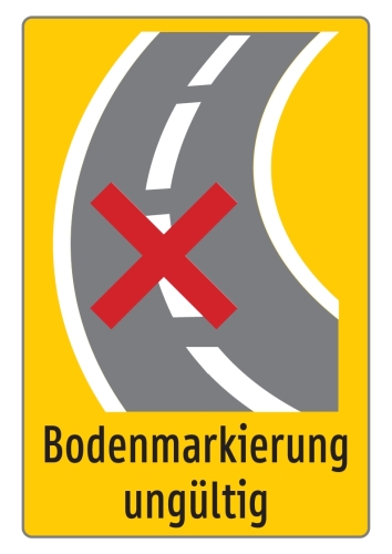Artikelbild des Artikels “Hinweistafel 'Bodenmarkierung ungültig' “