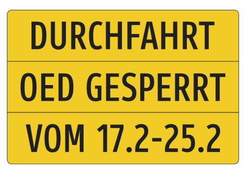 Artikelbild des Artikels “Einschubtafel Umleitung 3-zeilig “