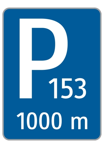 Artikelbild des Artikels “Parkplatztafel          1000m Vorwegweiser “