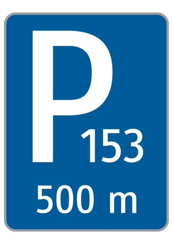 Artikelbild des Artikels “Parkplatztafel          500m Vorwegweiser “