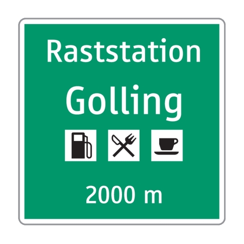 Artikelbild des Artikels “Vorwegweiser Raststation...m grün/weiß “