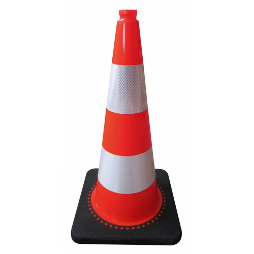 Artikelbild des Artikels “Leitkegel tagesleuchtend rot/orange, zweiteilig Streifen reflektierend “