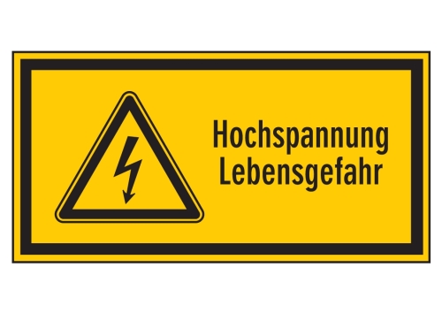 Artikelbild des Artikels “Hochspannung Lebensgefahr (mit Blitzpfeil) “