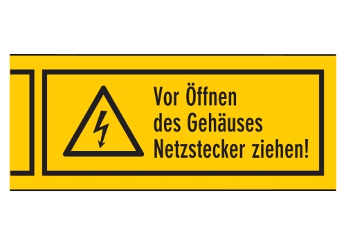 Artikelbild des Artikels “'Vor Öffnen des Gehäuses Netzstecker ziehen' auf Rolle zu 50 lfm “