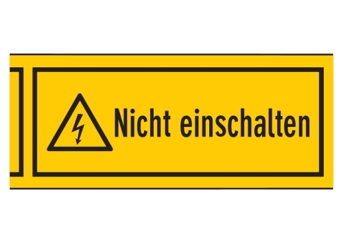Artikelbild des Artikels “'Nicht einschalten' selbstklebend, auf Rolle zu 50 lfm “