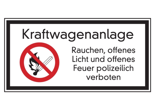 Artikelbild des Artikels “Kraftwagenanlage Rauchen, offenes Licht u. Feuer polizeilich verboten “