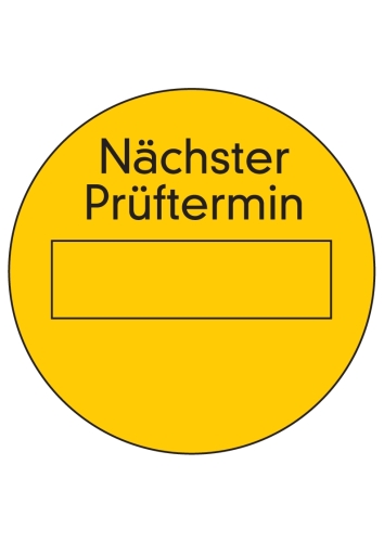 Artikelbild des Artikels “'Nächster Prüftermin' selbstklebend gelb/schwarz 100 Stück / Pkg. “