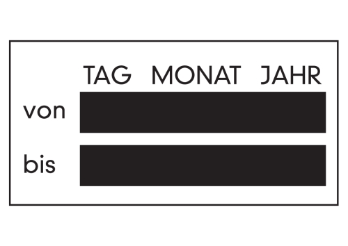Artikelbild des Artikels “Zusatzschild TAG MONAT JAHR von bis “