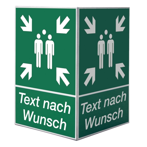 Artikelbild des Artikels “Infowürfel Sammelplatz (leer) mit Wunschtext “