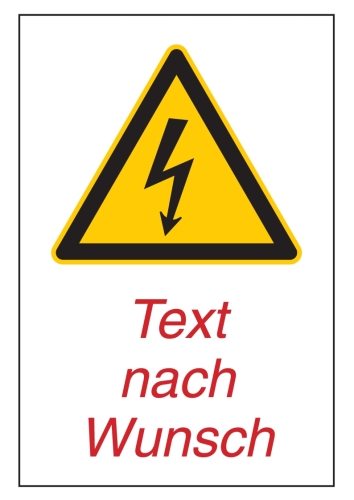 Artikelbild des Artikels “Elektr. Spannung Kombischild (leer) m.Wunschtext “