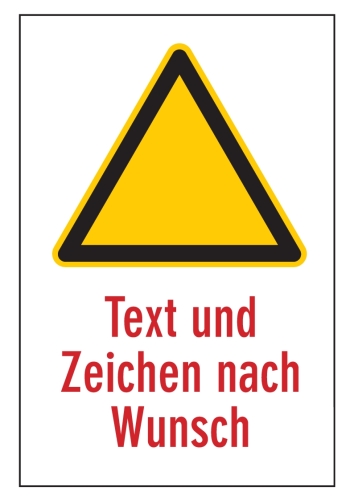 Artikelbild des Artikels “Warn-Kombischild (leer) mit Wunschtext “