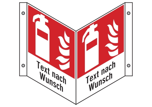 Artikelbild des Artikels “Winkelschild Feuerlöscher (leer) mit Wunschtext “