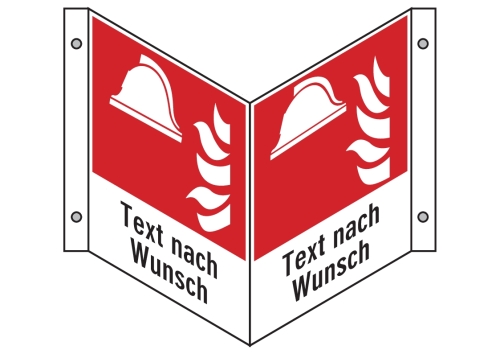Artikelbild des Artikels “Winkelschild Brandbekämpfung (leer) m.Wunschtext “